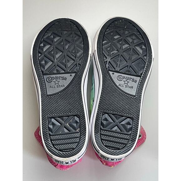 Size 3 Converse Youths Chuck Taylor All Star HI TOP Rainbow Shoes No Laces - Picture 8 of 8